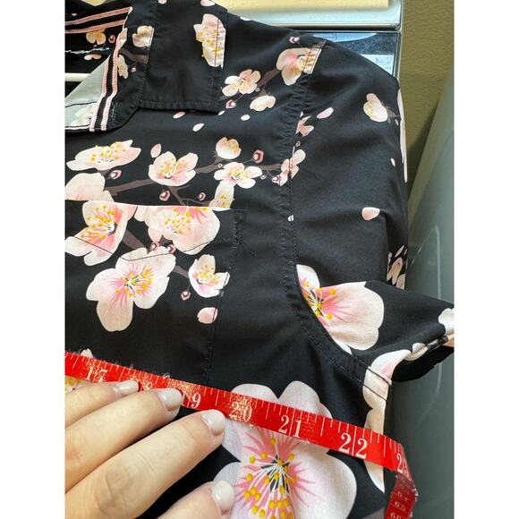 Just Attitude Men's Cherry Blossom Short-Sleeve Button-Up Shirt Floral Size XL - Picture 5 of 9